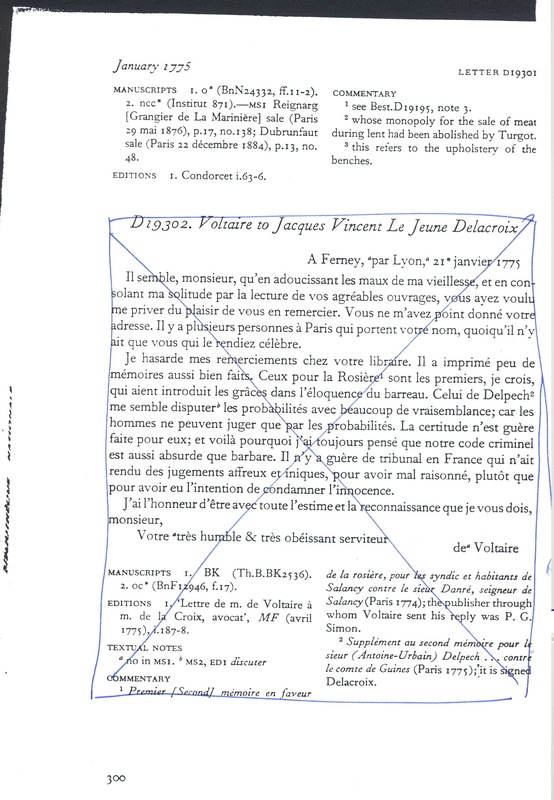 Lettre de Voltaire à D'Alembert et Condorcet, 21 janvier 1775 Lettre de Voltaire à D'Alembert et Condorcet, 21 janvier 1775