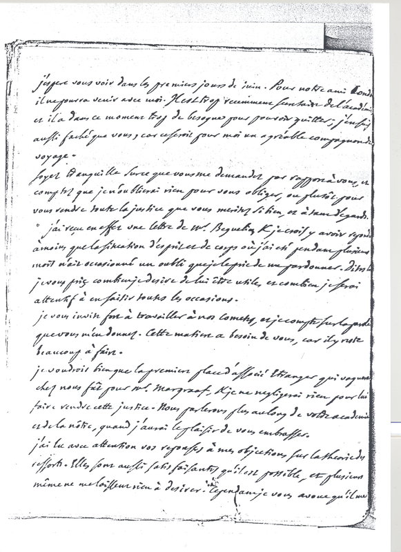 Lettre de D'Alembert à Lagrange, 14 février 1777 Lettre de D'Alembert à Lagrange, 14 février 1777