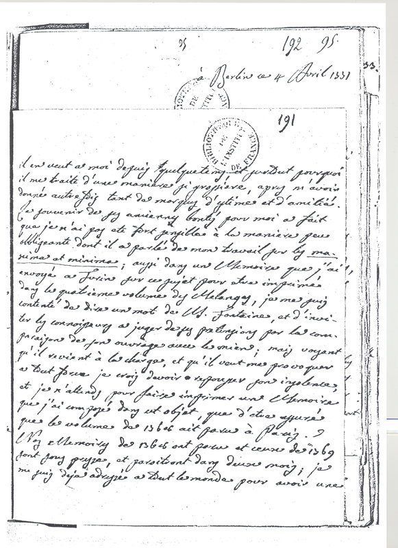 Lettre de Lagrange à D'Alembert, 20 décembre 1770 Lettre de Lagrange à D'Alembert, 20 décembre 1770