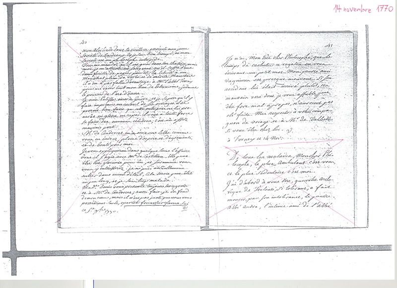 Lettre de Voltaire à D'Alembert, 14 novembre 1770 Lettre de Voltaire à D'Alembert, 14 novembre 1770