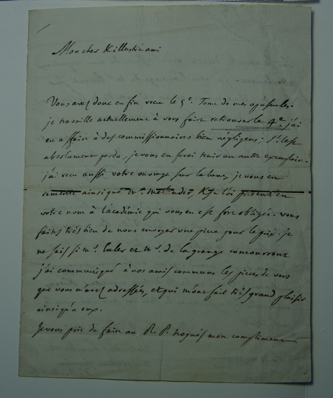 Lettre de D'Alembert à Frisi, 11 juin 1769 Lettre de D'Alembert à Frisi, 11 juin 1769