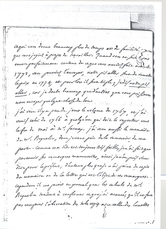 Lettre de D'Alembert à Lagrange, 10 avril 1770 Lettre de D'Alembert à Lagrange, 10 avril 1770