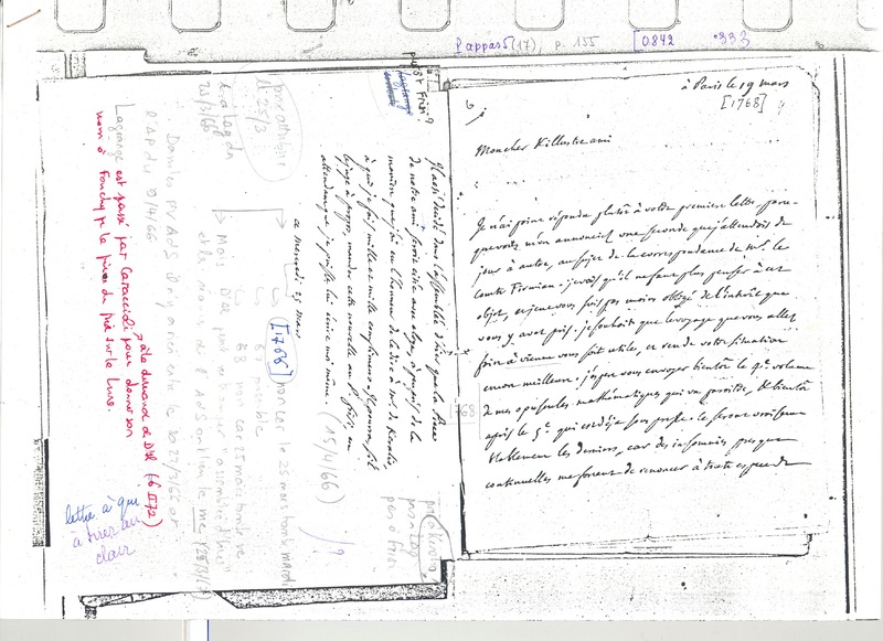 Lettre de D'Alembert à Caracciolo, 25 mars 1772 Lettre de D'Alembert à Caracciolo, 25 mars 1772