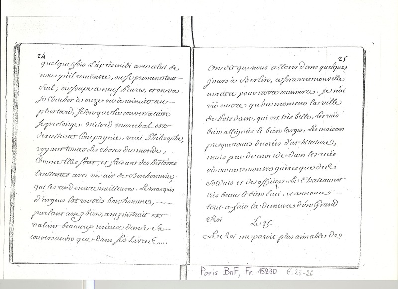 Lettre de D'Alembert à Mlle Lespinasse, 25 juin 1763 Lettre de D'Alembert à Mlle Lespinasse, 25 juin 1763