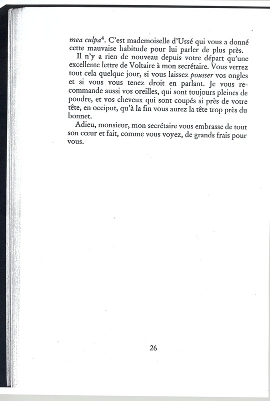 Lettre de Lespinasse dictant à D'Alembert à Condorcet, 3 juin 1769 Lettre de Lespinasse dictant à D'Alembert à Condorcet, 3 juin 1769