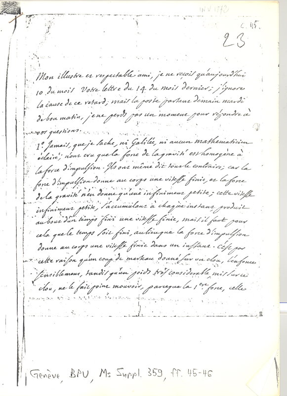 Lettre de D'Alembert à Caracciolo, 10 septembre 1781 Lettre de D'Alembert à Caracciolo, 10 septembre 1781