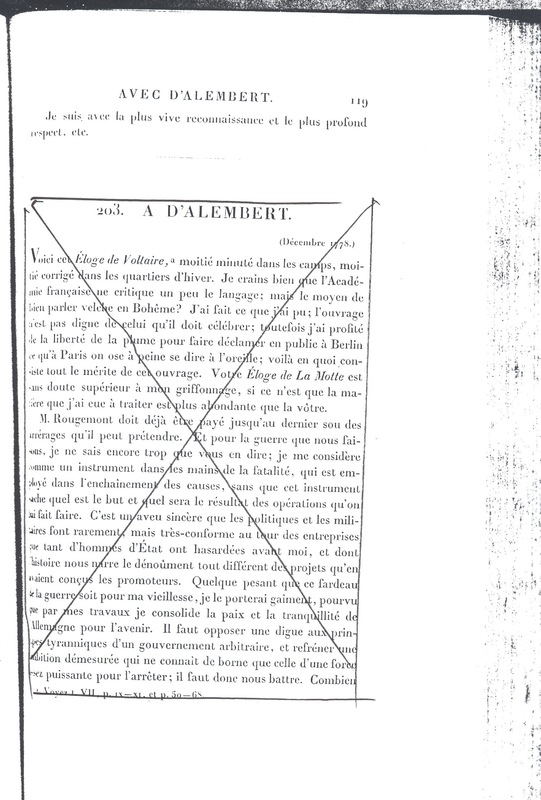 Lettre de D'Alembert à Frédéric II, 9 octobre 1778 Lettre de D'Alembert à Frédéric II, 9 octobre 1778
