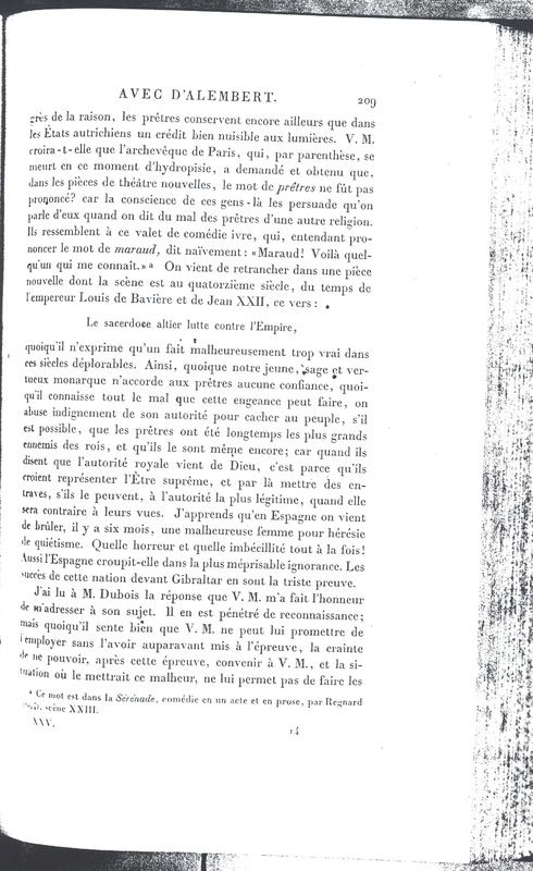 Lettre de D'Alembert à Frédéric II, 14 décembre 1781 Lettre de D'Alembert à Frédéric II, 14 décembre 1781