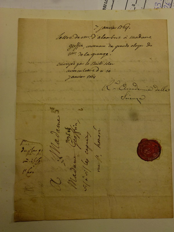 Lettre de D'Alembert à Mme Geoffrin (Rodet), 7 janvier 1764 Lettre de D'Alembert à Mme Geoffrin (Rodet), 7 janvier 1764