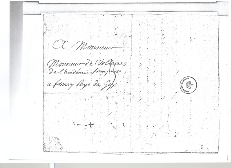 Lettre de D'Alembert à Voltaire, 17 décembre 1768 Lettre de D'Alembert à Voltaire, 17 décembre 1768