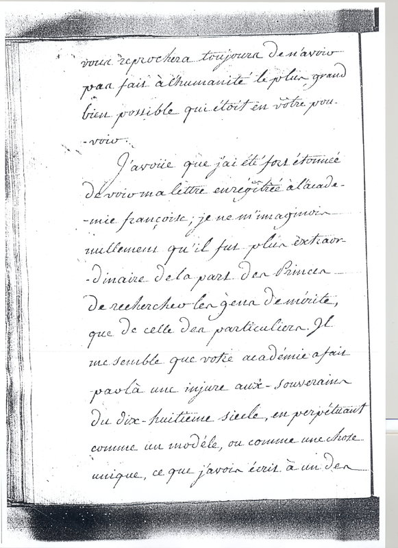 Lettre de Catherine II à D'Alembert, 18 août 1763 Lettre de Catherine II à D'Alembert, 18 août 1763