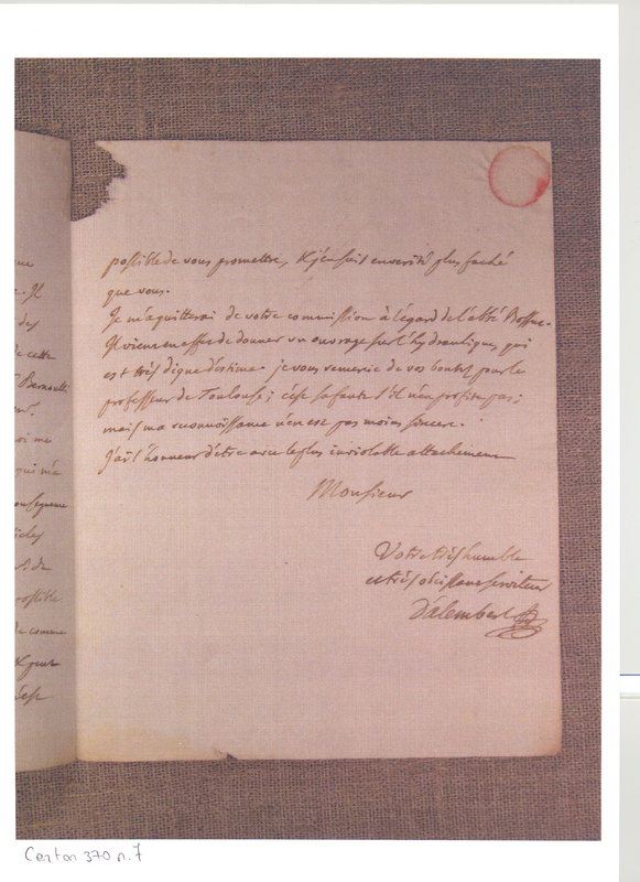 Lettre de D'Alembert à Rousseau Pierre, 21 mars 1771 Lettre de D'Alembert à Rousseau Pierre, 21 mars 1771