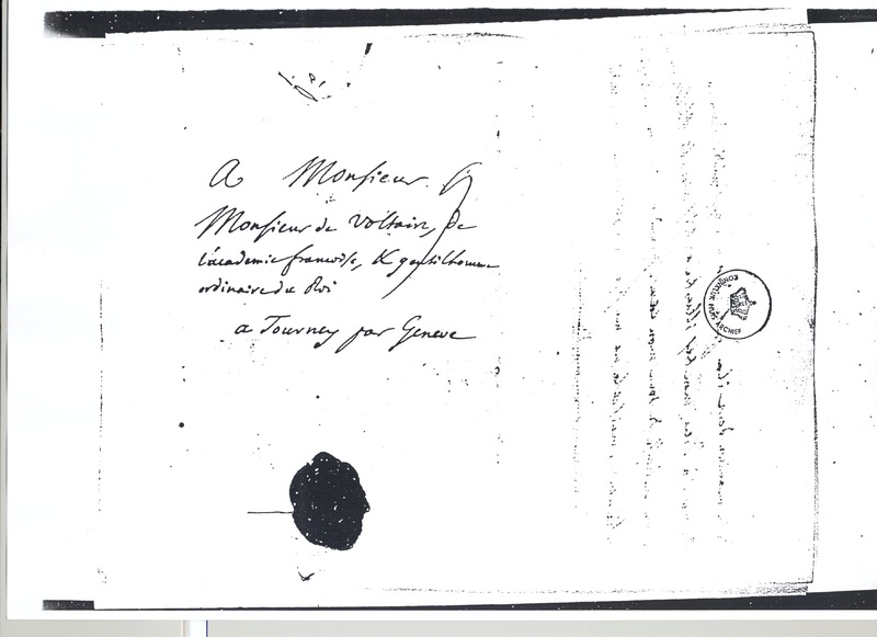 Lettre de D'Alembert à Voltaire, 31 mai 1760 Lettre de D'Alembert à Voltaire, 31 mai 1760