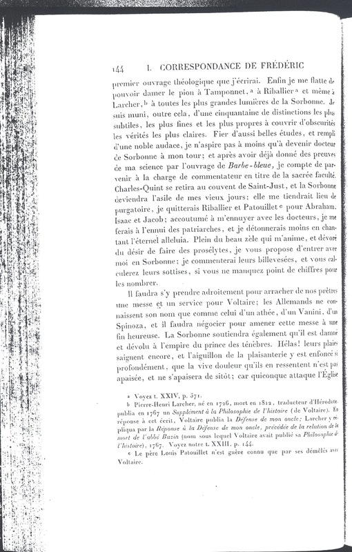 Lettre de Frédéric II à D'Alembert, 26 mars 1780 Lettre de Frédéric II à D'Alembert, 26 mars 1780