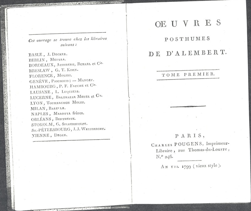 Lettre de Tressan à D'Alembert et Diderot, 18 juin 1771 Lettre de Tressan à D'Alembert et Diderot, 18 juin 1771