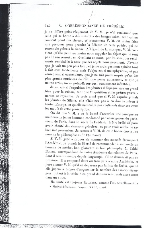 Lettre de D'Alembert à Frédéric II, 3 juillet 1767 Lettre de D'Alembert à Frédéric II, 3 juillet 1767
