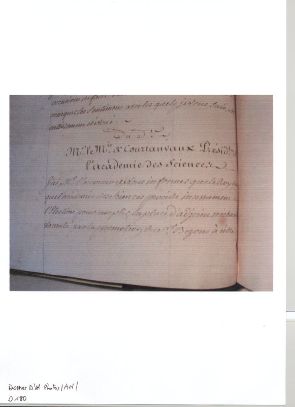 Lettre de Saint Florentin à D'Alembert, 16 février 1769 Lettre de Saint Florentin à D'Alembert, 16 février 1769