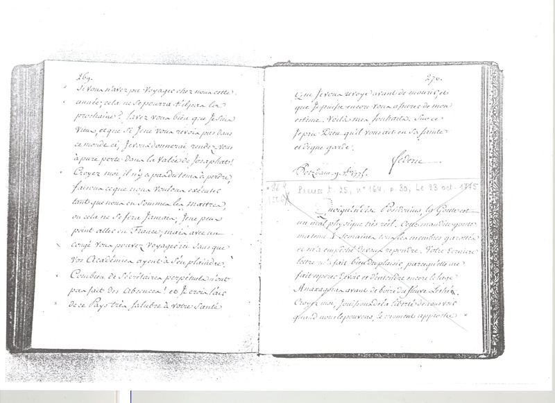 Lettre de Frédéric II à D'Alembert, 9 septembre 1775 Lettre de Frédéric II à D'Alembert, 9 septembre 1775