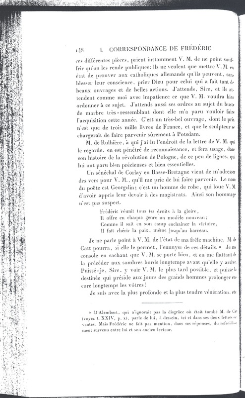 Lettre de D'Alembert à Frédéric II, 14 avril 1780 Lettre de D'Alembert à Frédéric II, 14 avril 1780
