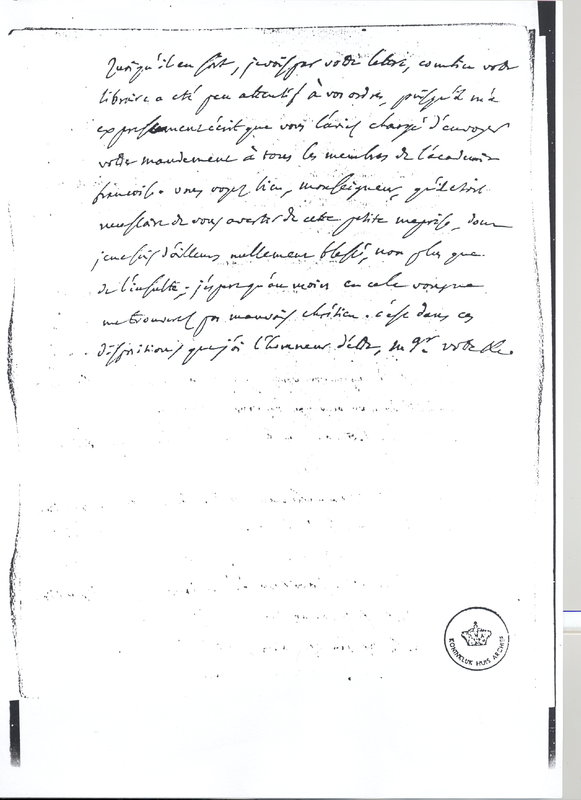 Lettre de D'Alembert à Le Franc de Pompignan, octobre 1763 Lettre de D'Alembert à Le Franc de Pompignan, octobre 1763