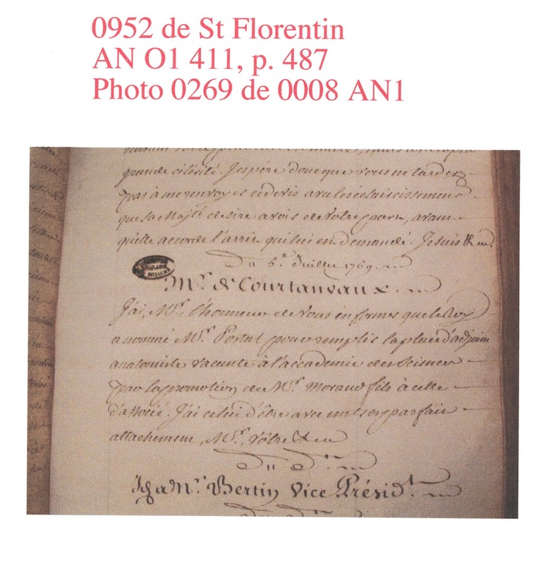 Lettre de Saint Florentin à D'Alembert, 5 juillet 1769 Lettre de Saint Florentin à D'Alembert, 5 juillet 1769