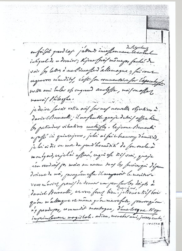 Lettre de D'Alembert à Lagrange, 16 juin 1769