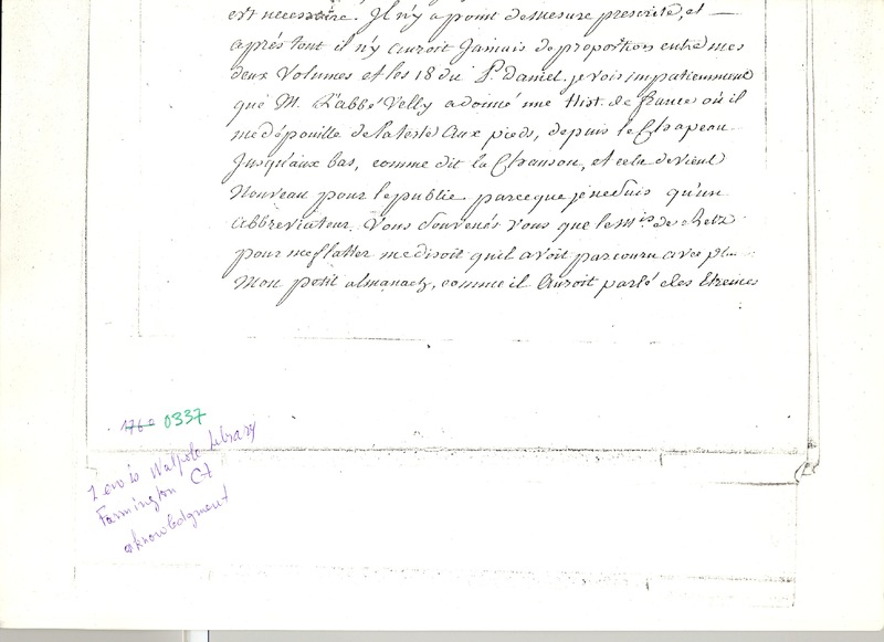 Lettre de Henault à D'Alembert, 13 juillet 1763 Lettre de Henault à D'Alembert, 13 juillet 1763