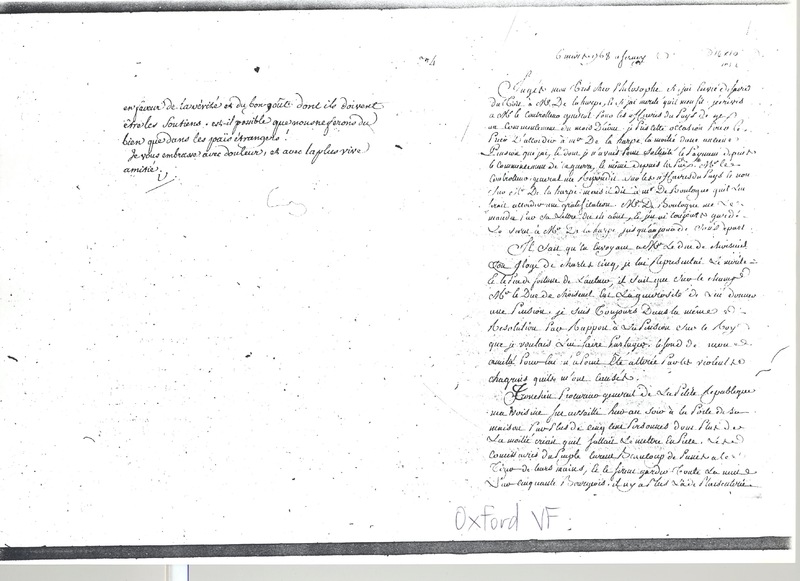 Lettre de Voltaire à D'Alembert, 6 mars 1768