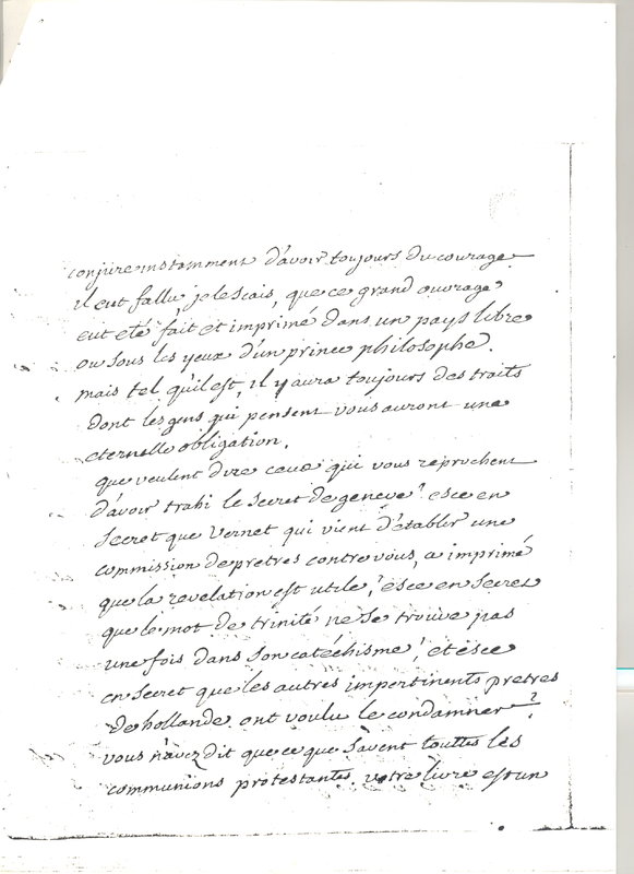Lettre de Voltaire à D'Alembert, 8 janvier 1758 Lettre de Voltaire à D'Alembert, 8 janvier 1758