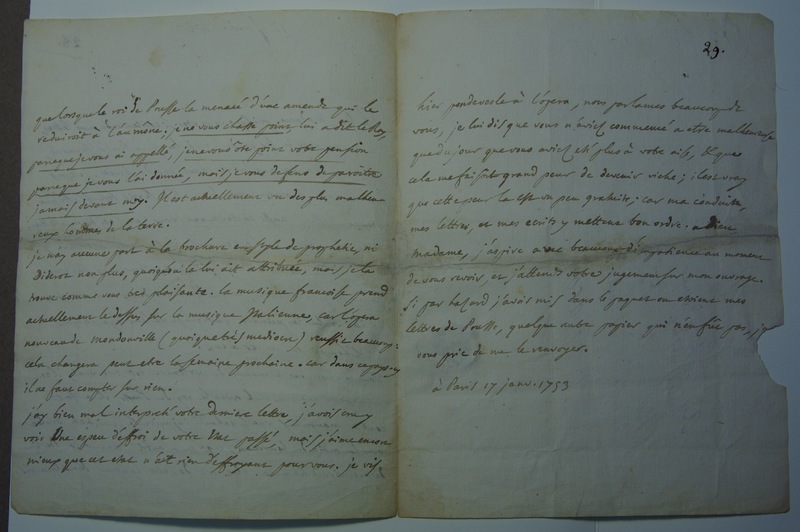 Lettre de D'Alembert à Mme Du Deffand (Vichy Chamron), 17 janvier 1753 Lettre de D'Alembert à Mme Du Deffand (Vichy Chamron), 17 janvier 1753