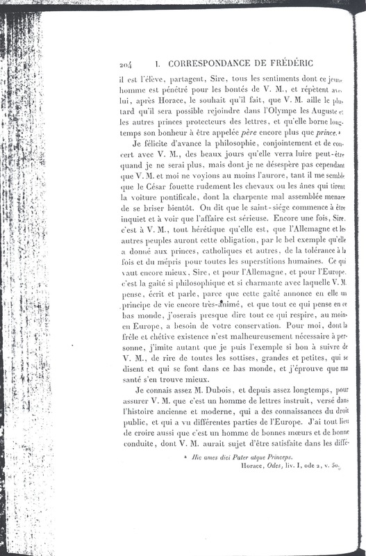 Lettre de D'Alembert à Frédéric II, 26 octobre 1781