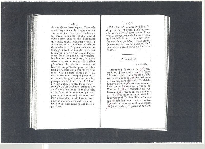 Lettre de D'Alembert à Mme Du Deffand (Vichy Chamron), 10 mars 1753