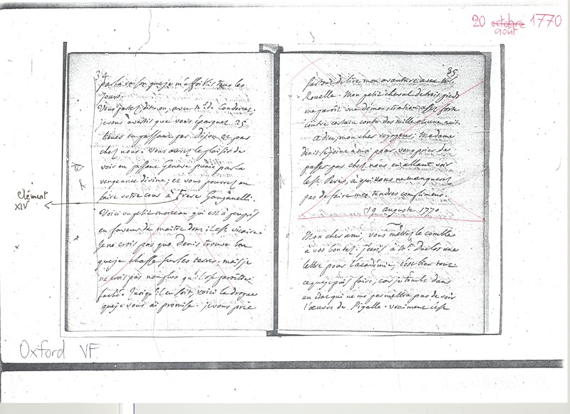 Lettre de Voltaire à D'Alembert, 20 août 1770 Lettre de Voltaire à D'Alembert, 20 août 1770