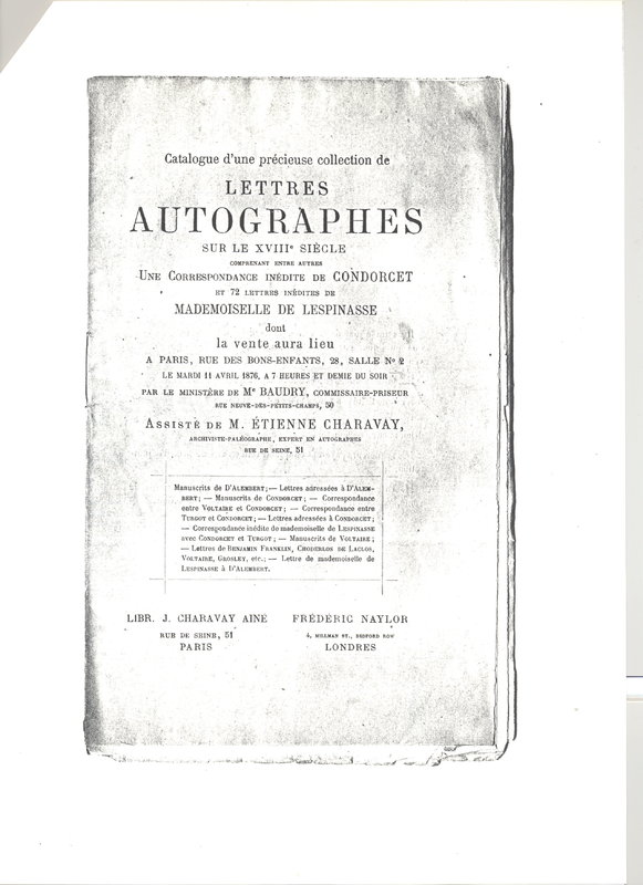 Lettre de La Chalotais à D'Alembert, novembre 1774 Lettre de La Chalotais à D'Alembert, novembre 1774