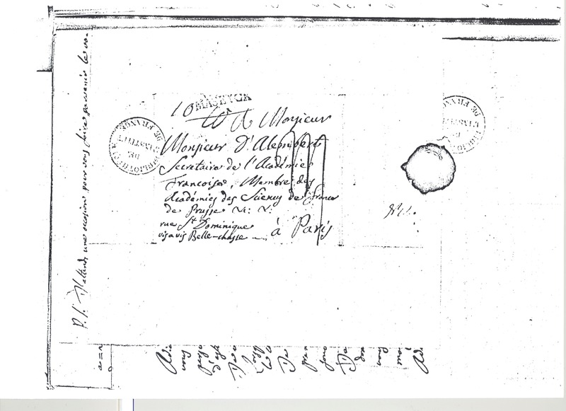 Lettre de Lagrange à D'Alembert, 29 mai 1775 Lettre de Lagrange à D'Alembert, 29 mai 1775