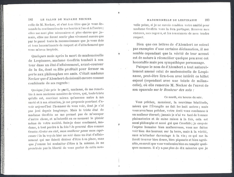 Lettre de D'Alembert à Mme Necker (Curchod), 29 mai 1776