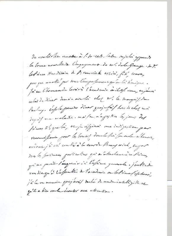 Lettre de D'Alembert à Catt, 19 mai 1766 Lettre de D'Alembert à Catt, 19 mai 1766
