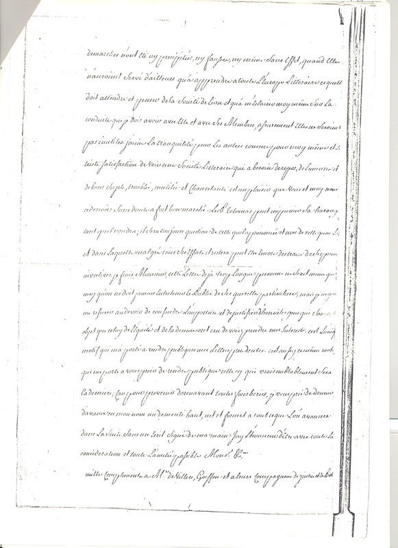 Lettre de D'Alembert à Bourgelat, 7 avril 1755