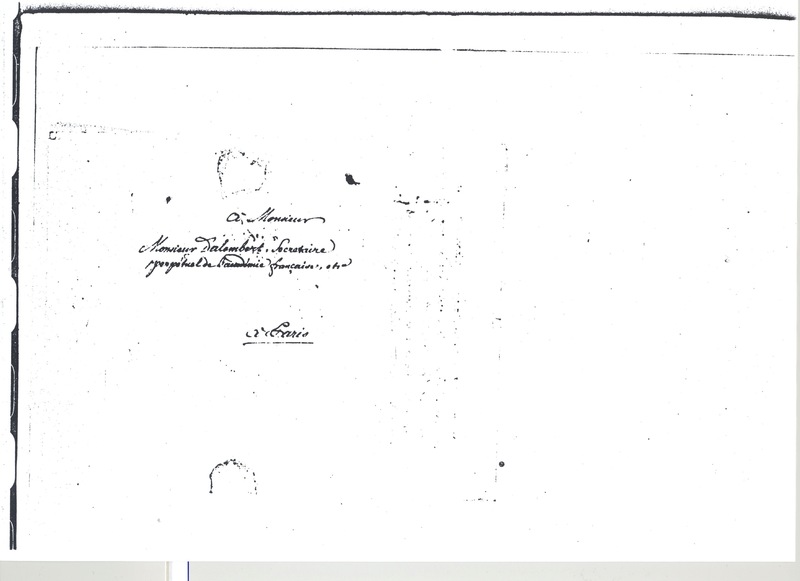 Lettre de Voltaire à D'Alembert, 6 novembre 1775 Lettre de Voltaire à D'Alembert, 6 novembre 1775