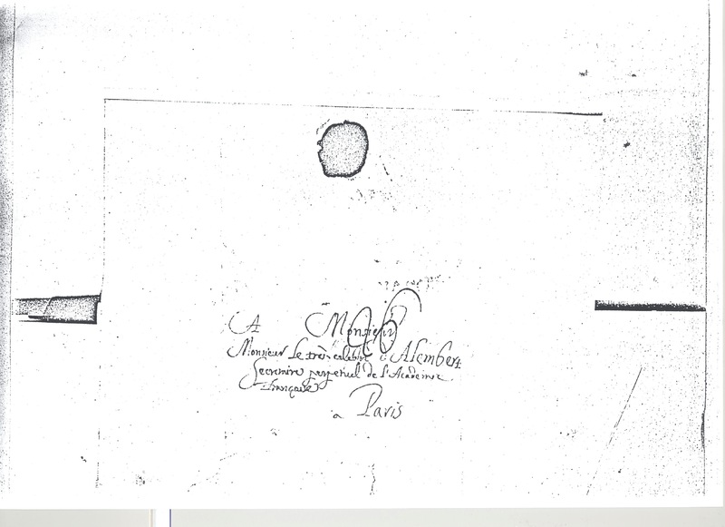 Lettre de Luchet à D'Alembert, 23 février 1779 Lettre de Luchet à D'Alembert, 23 février 1779