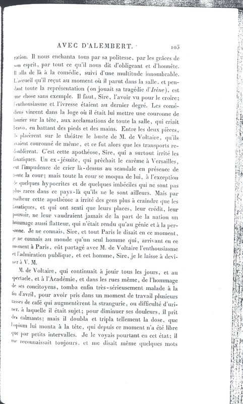 Lettre de D'Alembert à Frédéric II, 30 juin 1778 Lettre de D'Alembert à Frédéric II, 30 juin 1778