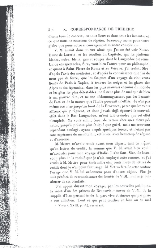 Lettre de D'Alembert à Frédéric II, 26 novembre 1770 Lettre de D'Alembert à Frédéric II, 26 novembre 1770