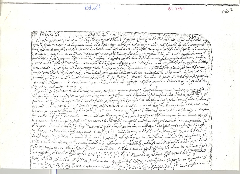 Lettre de Riccati Vincenzo à D'Alembert, 11 janvier 1766 Lettre de Riccati Vincenzo à D'Alembert, 11 janvier 1766