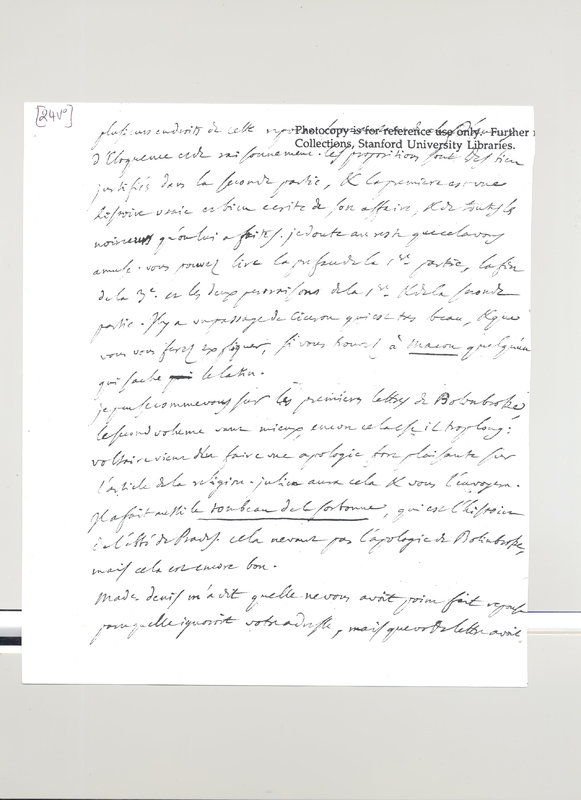 Lettre de D'Alembert à Mme Du Deffand (Vichy Chamron), 22 décembre 1752 Lettre de D'Alembert à Mme Du Deffand (Vichy Chamron), 22 décembre 1752