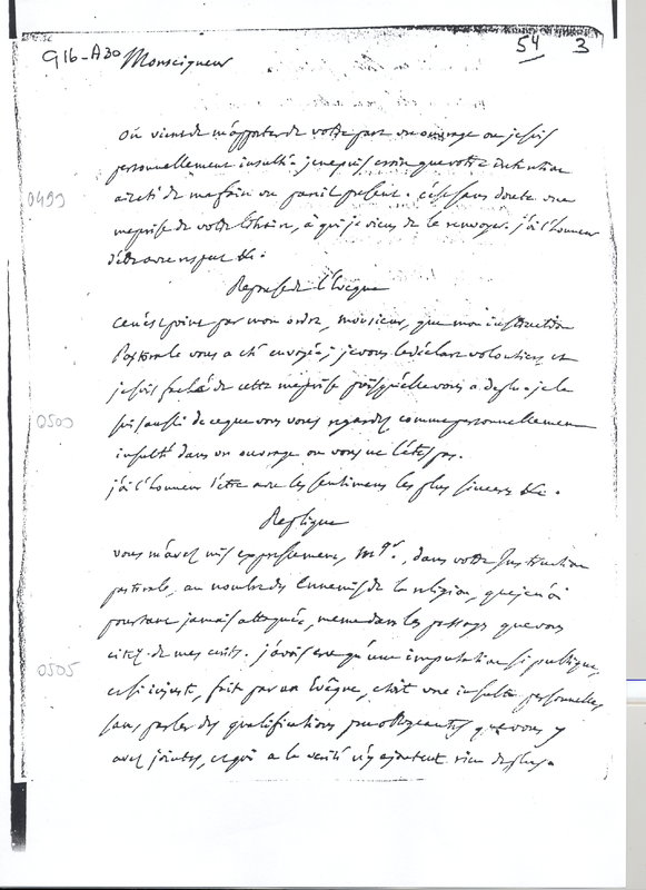 Lettre de D'Alembert à Le Franc de Pompignan, octobre 1763 Lettre de D'Alembert à Le Franc de Pompignan, octobre 1763