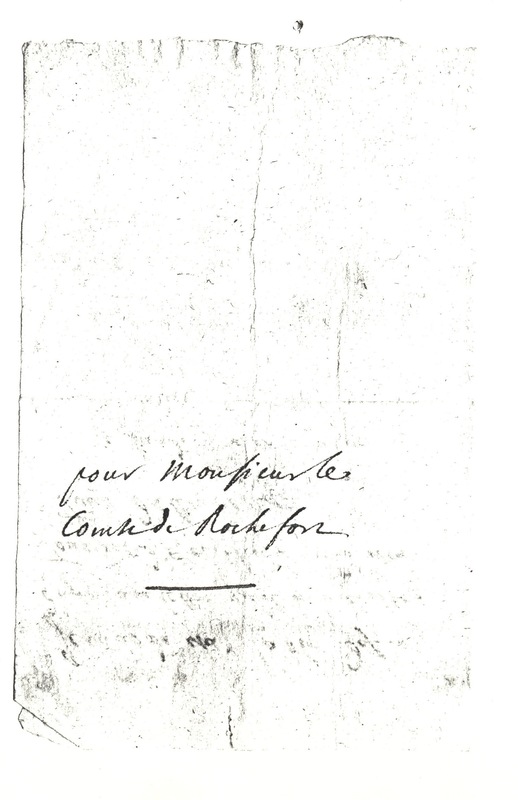 Lettre de D'Alembert à Rochefort d'Ally Jacques, 3 août 1767 Lettre de D'Alembert à Rochefort d'Ally Jacques, 3 août 1767
