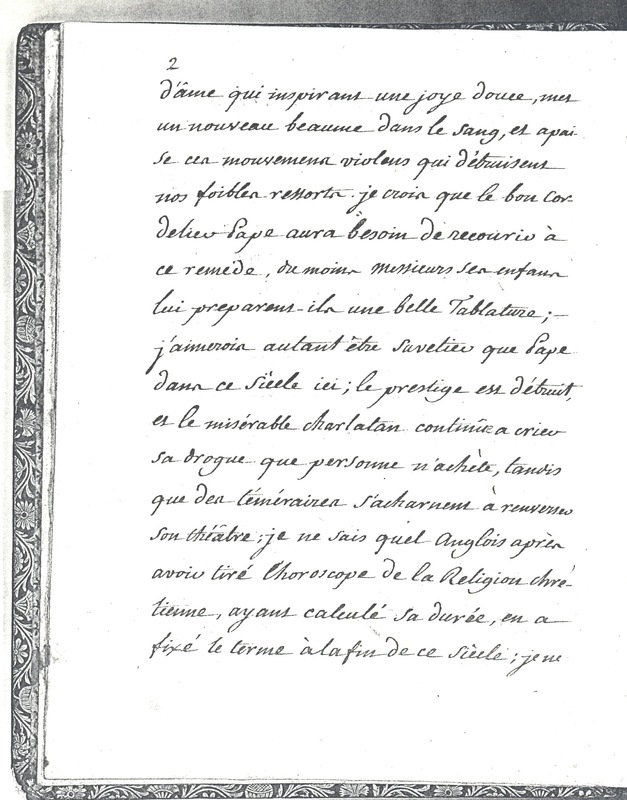 Lettre de Frédéric II à D'Alembert, 25 novembre 1769 Lettre de Frédéric II à D'Alembert, 25 novembre 1769