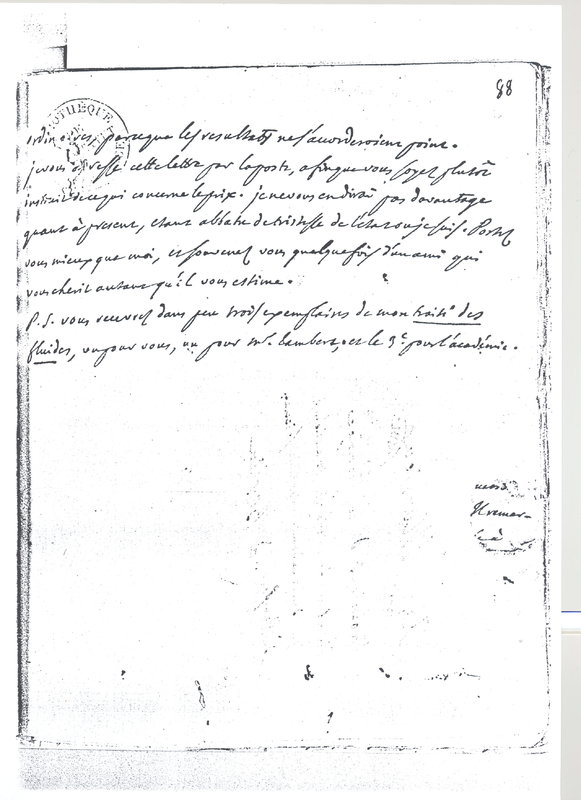 Lettre de D'Alembert à Lagrange, 10 avril 1770 Lettre de D'Alembert à Lagrange, 10 avril 1770