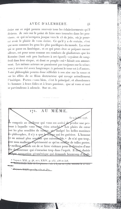 Lettre de Frédéric II à D'Alembert, 16 mai 1776 Lettre de Frédéric II à D'Alembert, 16 mai 1776