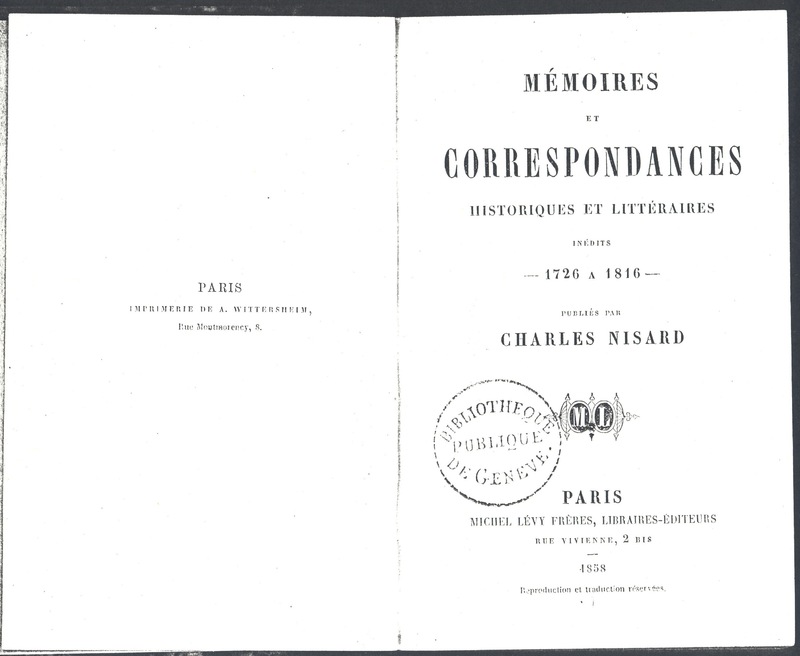 Lettre de Nivernais à D'Alembert, 12 mai 1772 Lettre de Nivernais à D'Alembert, 12 mai 1772